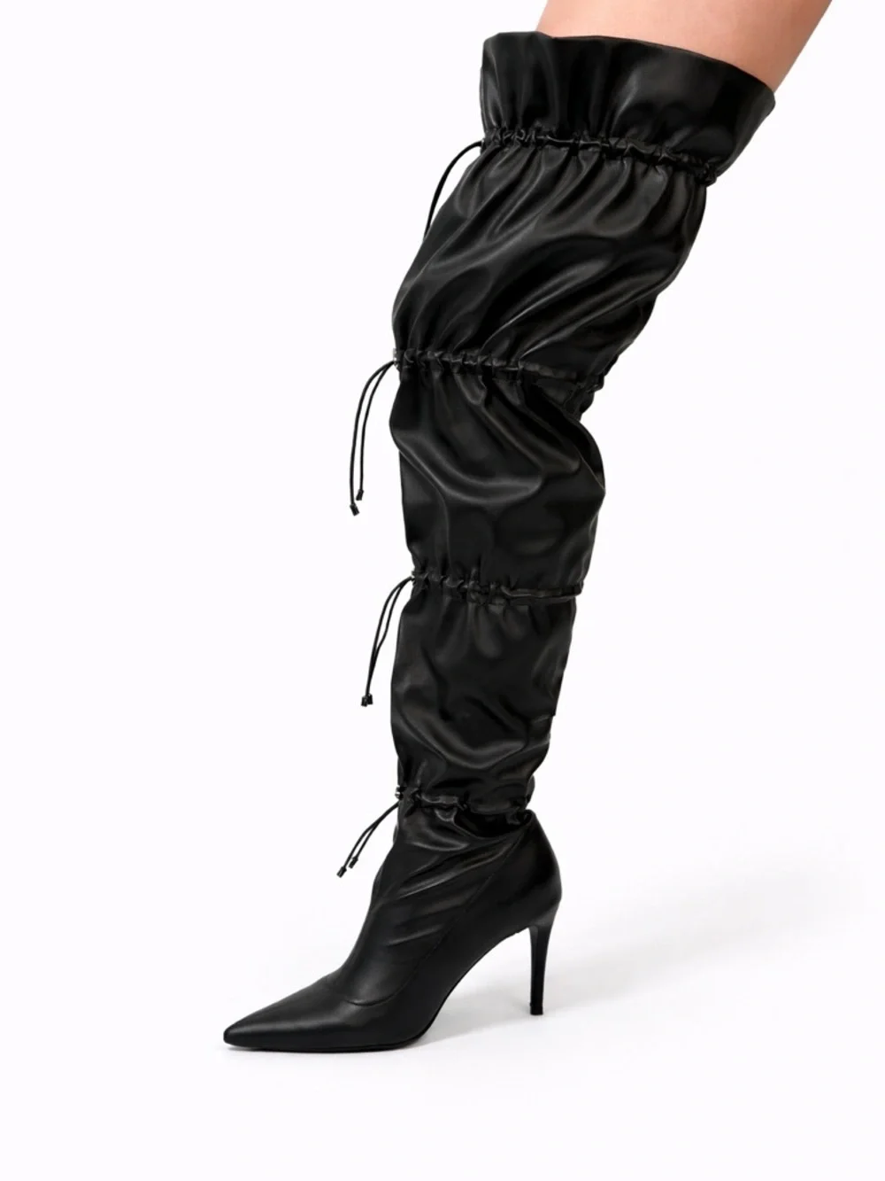 🔥 AZALEA WANG ULVI Black Thigh-High Boots | NEW 🔥